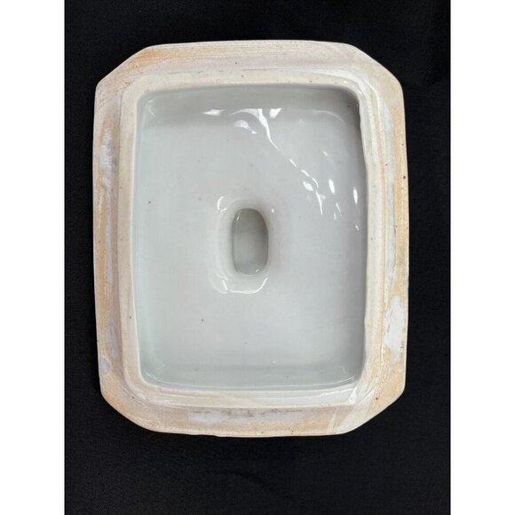 VICTORIA WARE IRONSTONE FLOW BLUE AND WHITE COOKIE JAR / BISCUIT‎ JAR 9.5" TALL - Picture 3 of 9